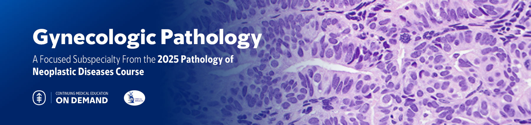 Gynecologic Pathology — The Pathology of Neoplastic Diseases 2025 On Demand Banner